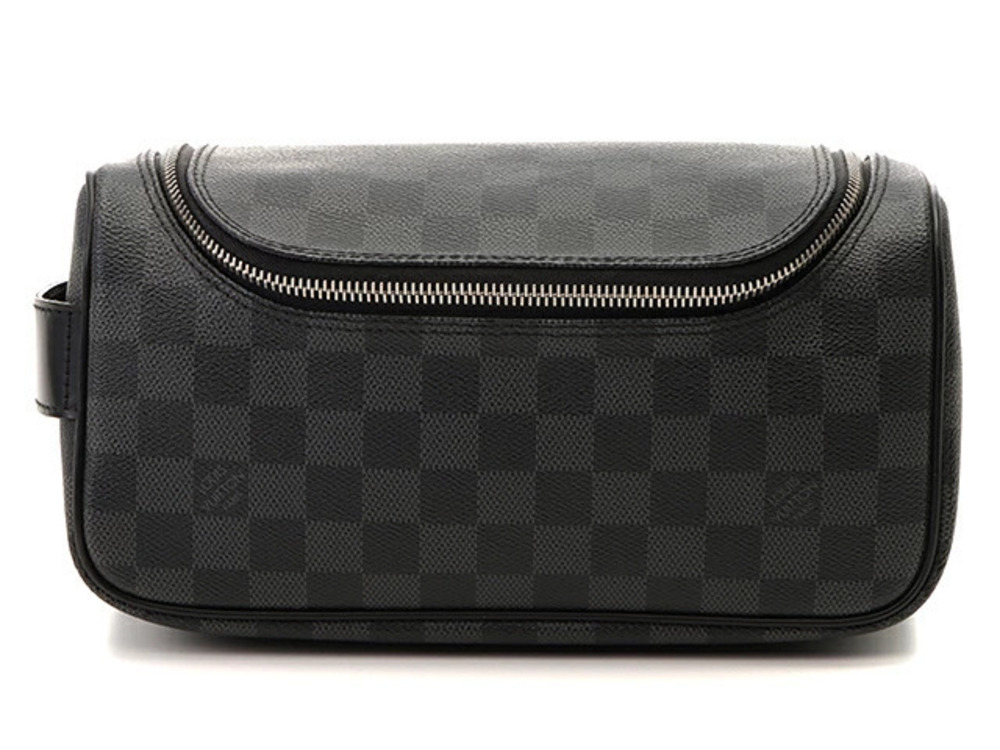 LOUIS VUITTON Toiletry Pouch Clutch Shoulder Bag Damier Graphite Black